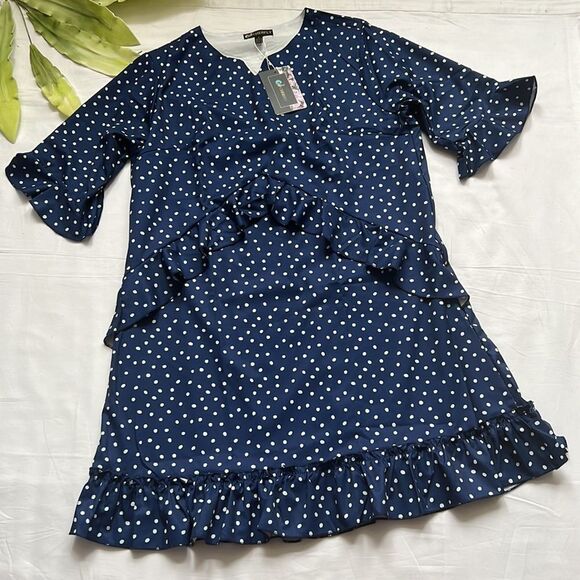 ⭐️NWT CHERFLY Women's Summer Swing Casual Short Ruffle Flowy Dress⭐️ - Picture 7 of 14